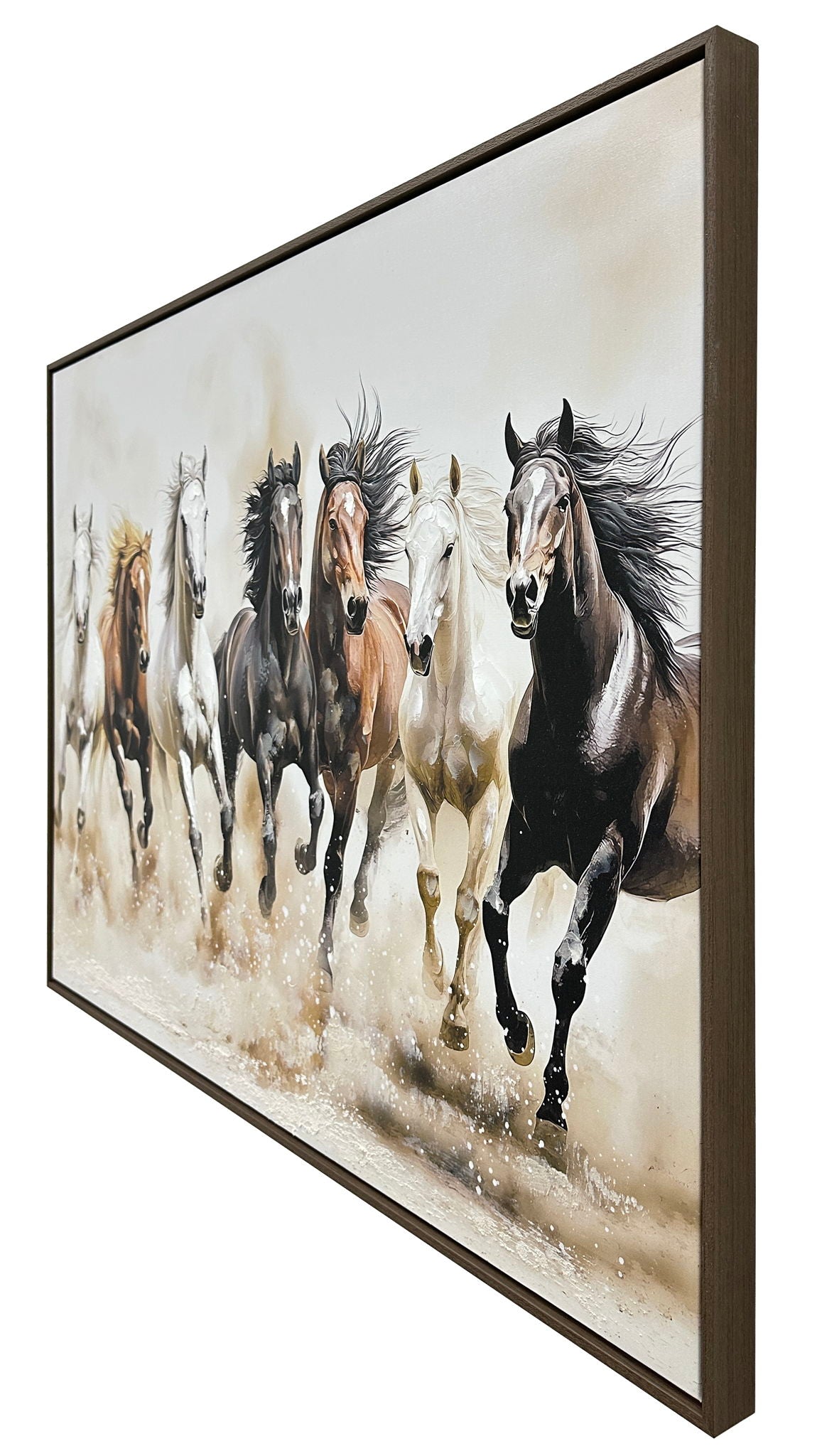 Thundering Herd Hand-Embellished Canvas In Frame - Brown / Bronze