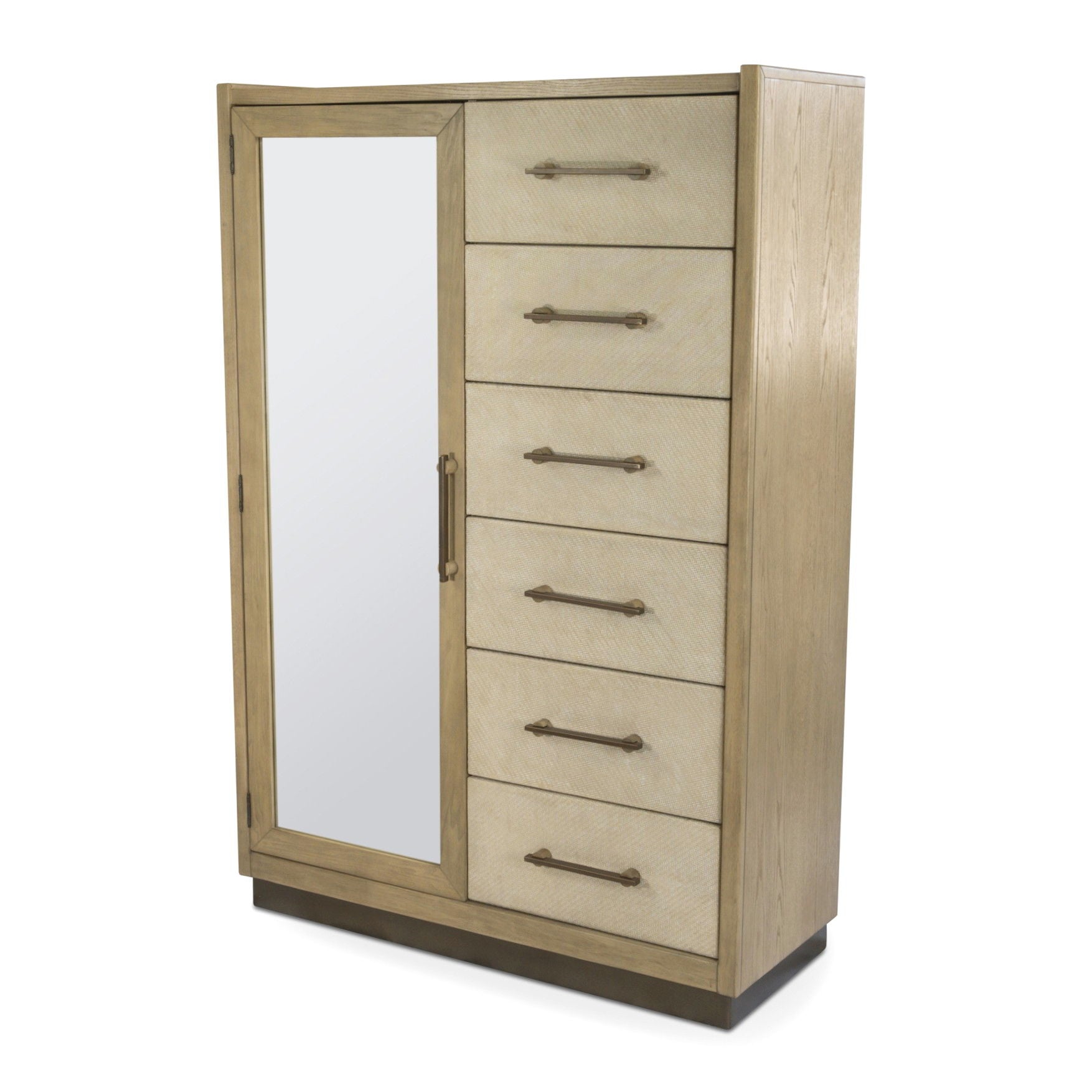 Rio Vista - Woven Mirrored Door Chest - Muted Earth Tones / Clay