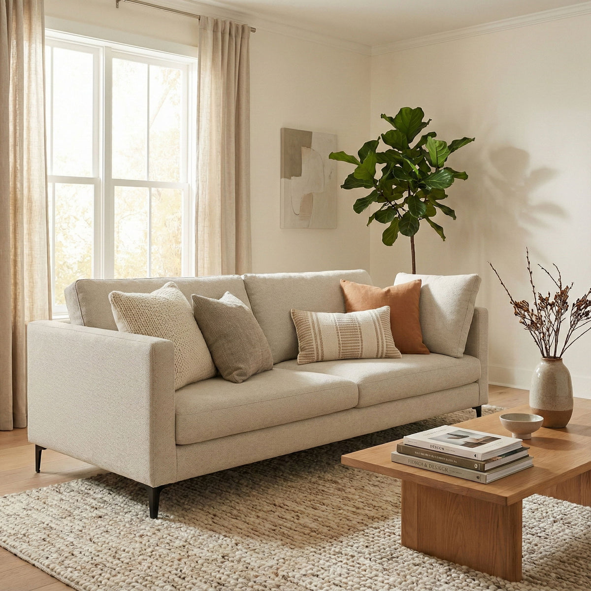 Ava - Mid Century Sofa, Upholstered