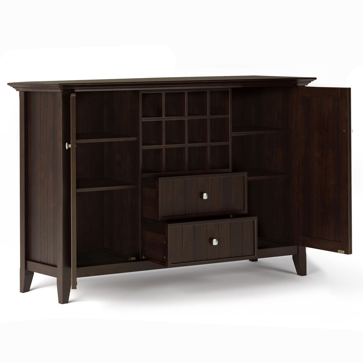 Bedford - Sideboard Buffet And Wine Rack - Dark Chestnut Brown