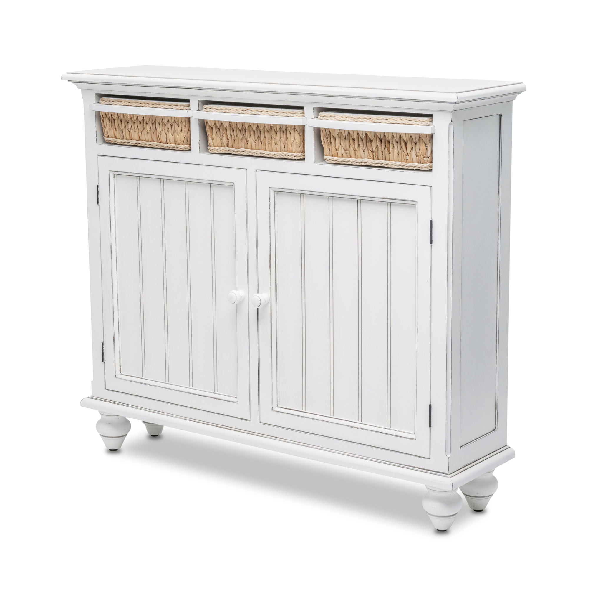Monaco - Entry Cabinet With Baskets - Blanc