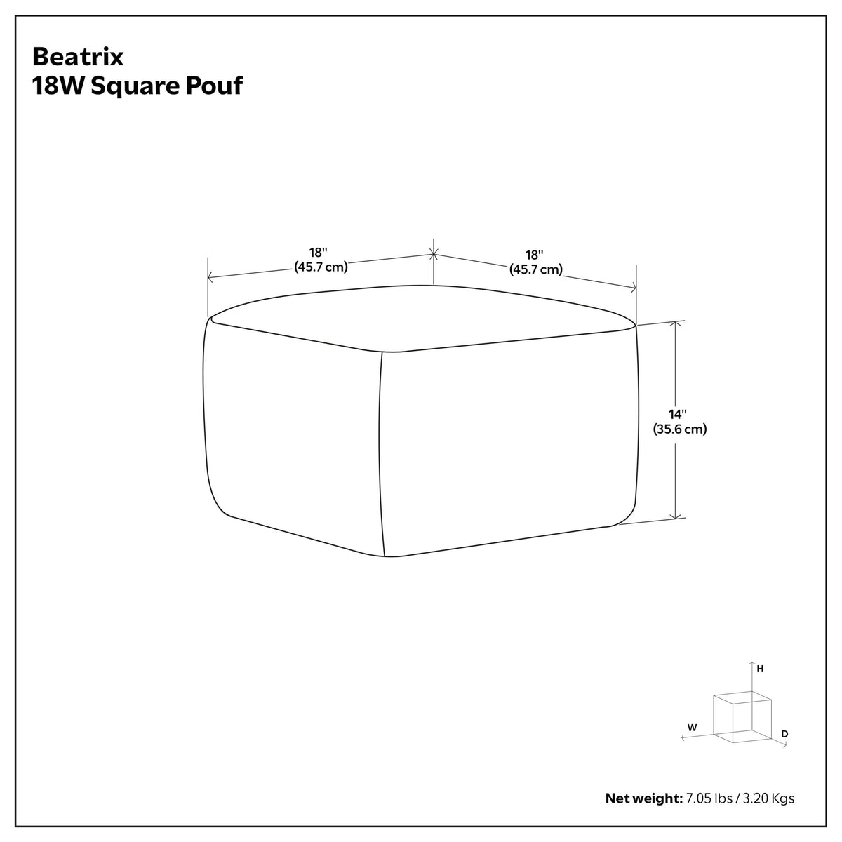 Beatrix - Square Pouf - Multi