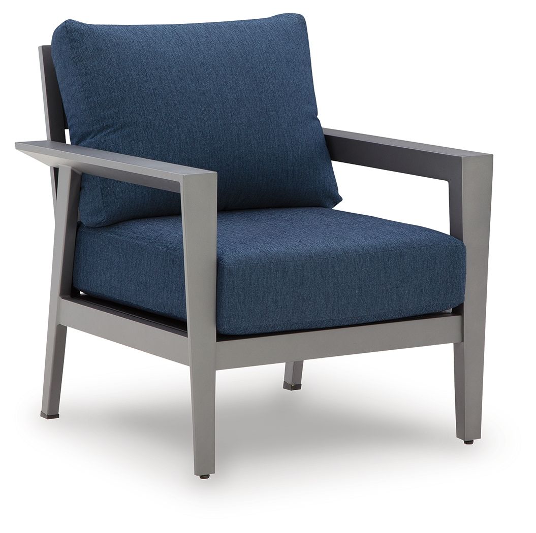 Gali - Sofa / Chairs / Table Set (Set of 4) - Gray / Blue