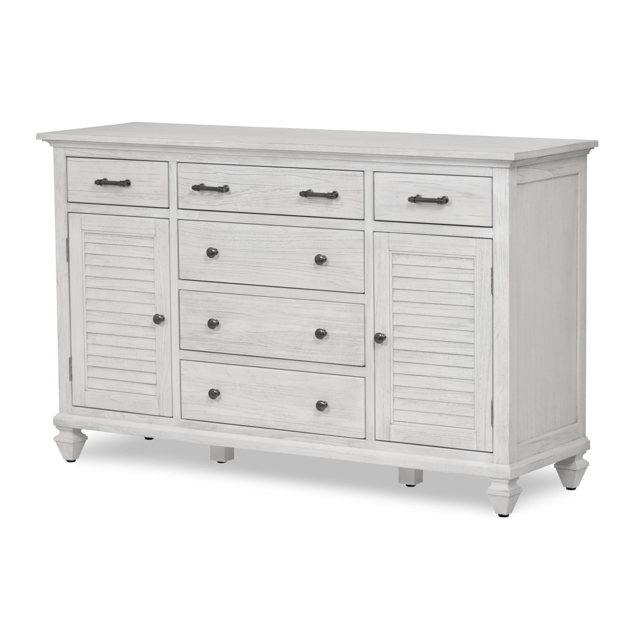 Surfside - 6 Drawer / 2 Door Dresser - Weathered White
