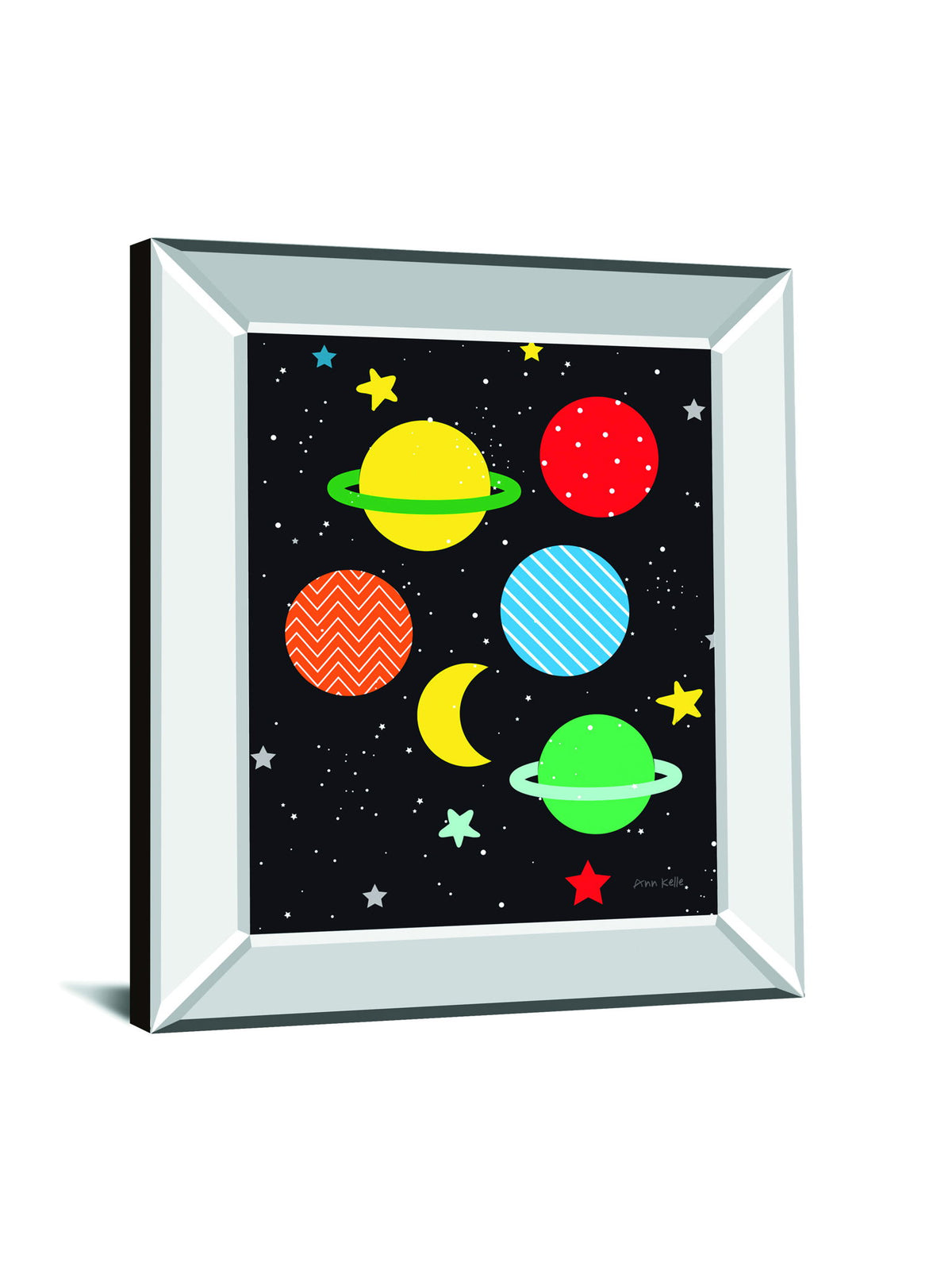 Outer Space By Ann Kelle - Mirror Framed Print Wall Art - Black