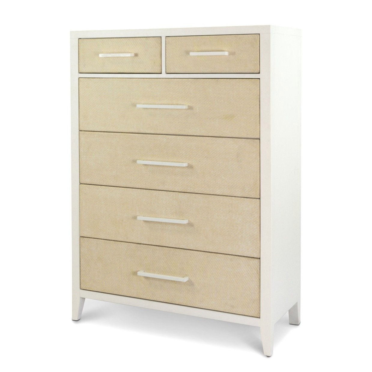 Miramar - 6 Drawer Woven Chest - Sand / Stark White
