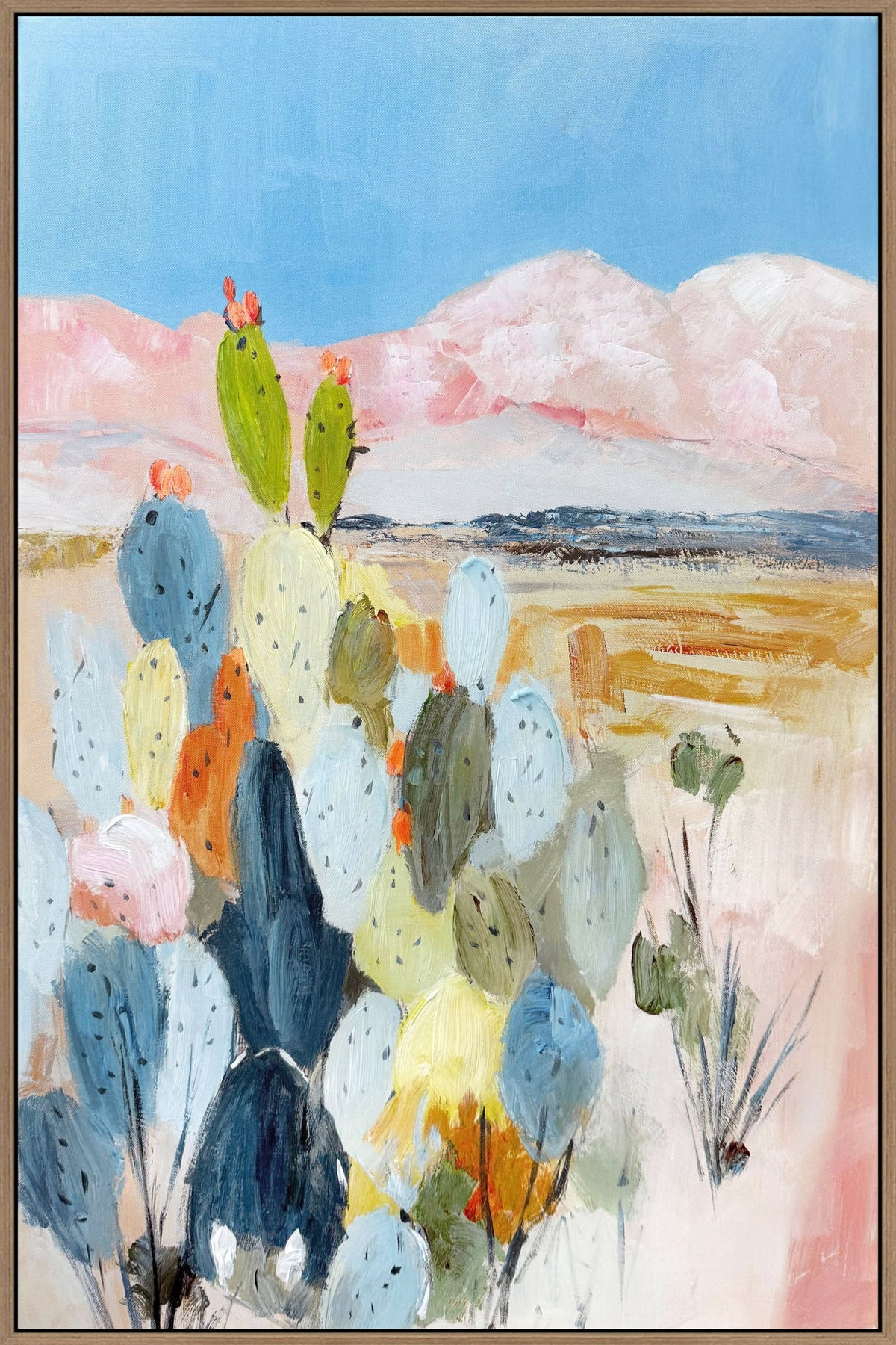 Desert Blush II Hand-Embellished Canvas In Frame - Natural / Pink