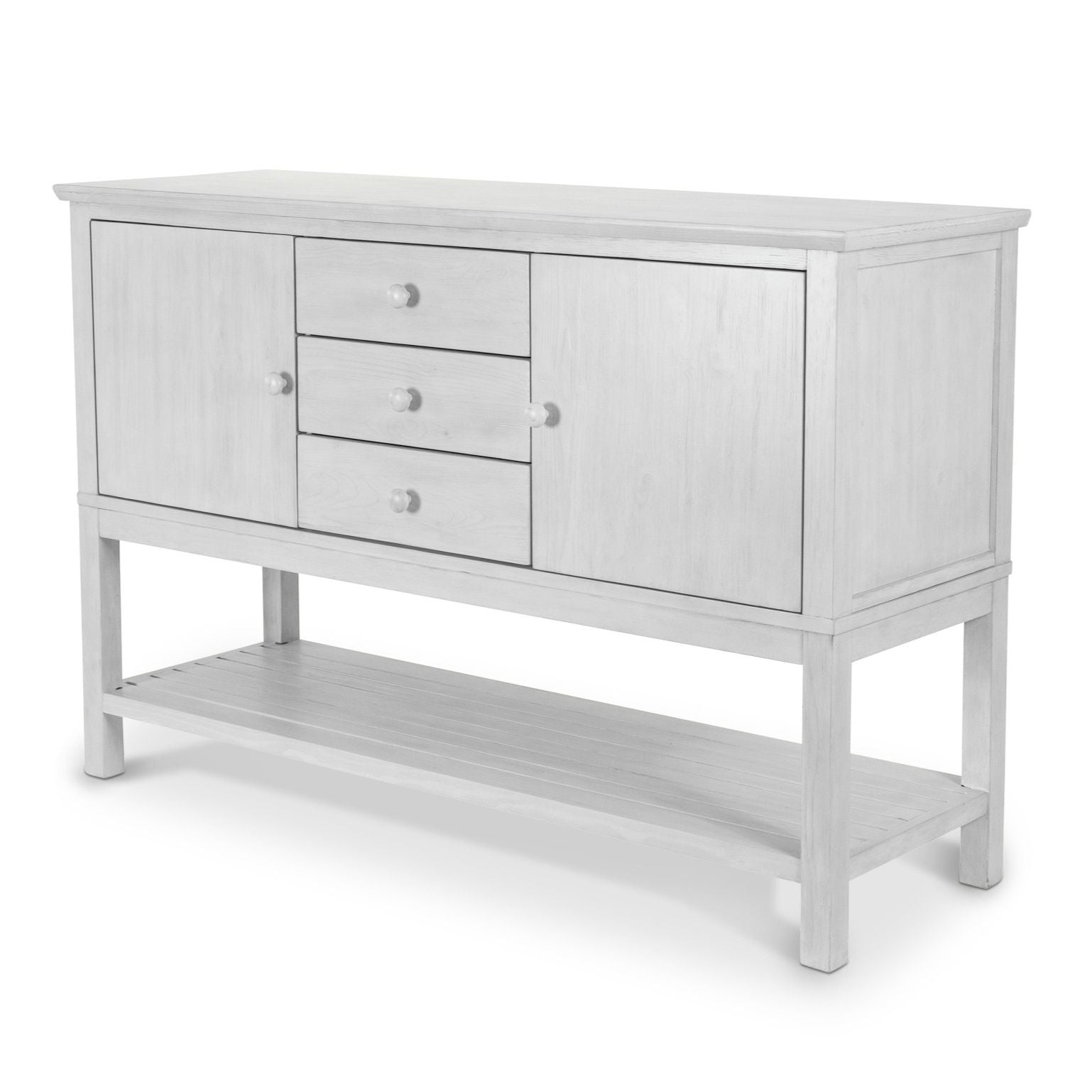 Geneva - 2-Door / 3-Drawer Credenza - Distressed White