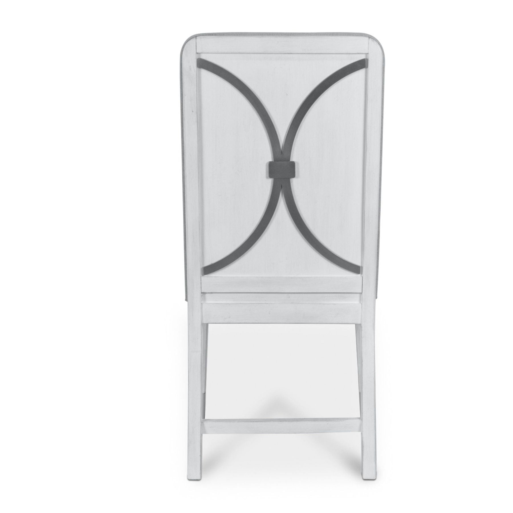 Point Breeze - Upholstered Side Chair With Metal Back Detail (Set of 2) - Fresh White / Gray