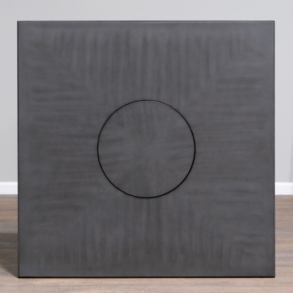 Counter Height Dining Table With Tapered Base And Lazy Susan - Gray