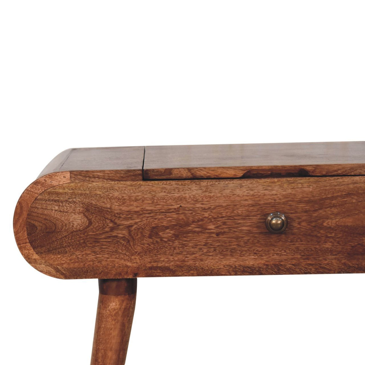 Mini Dressing Table With Foldable Mirror - Caramel