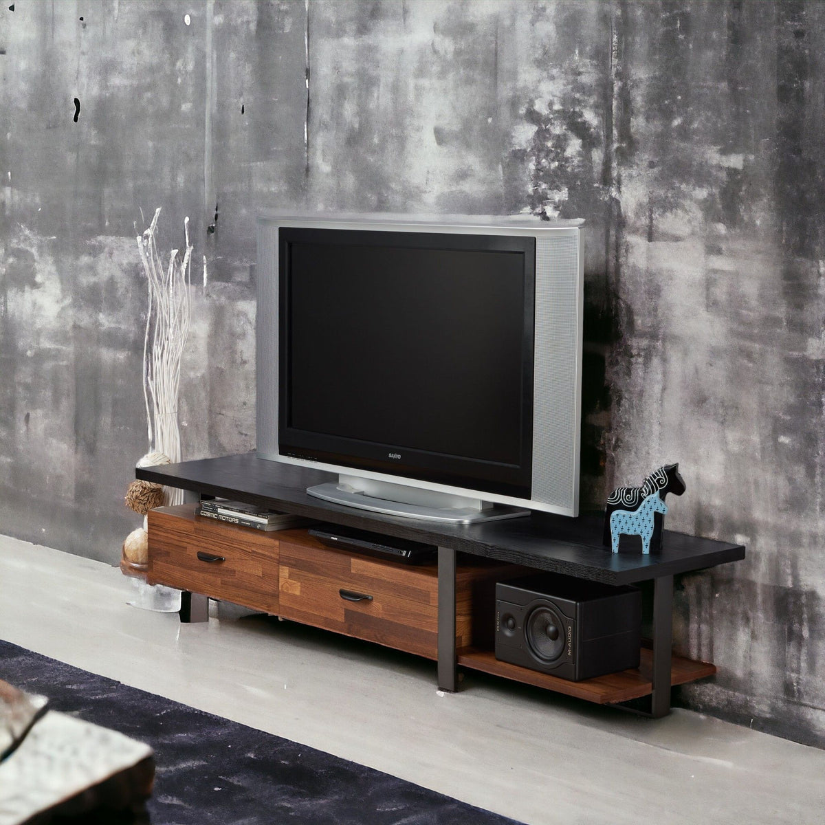 Elling - TV Stand - Walnut / Black