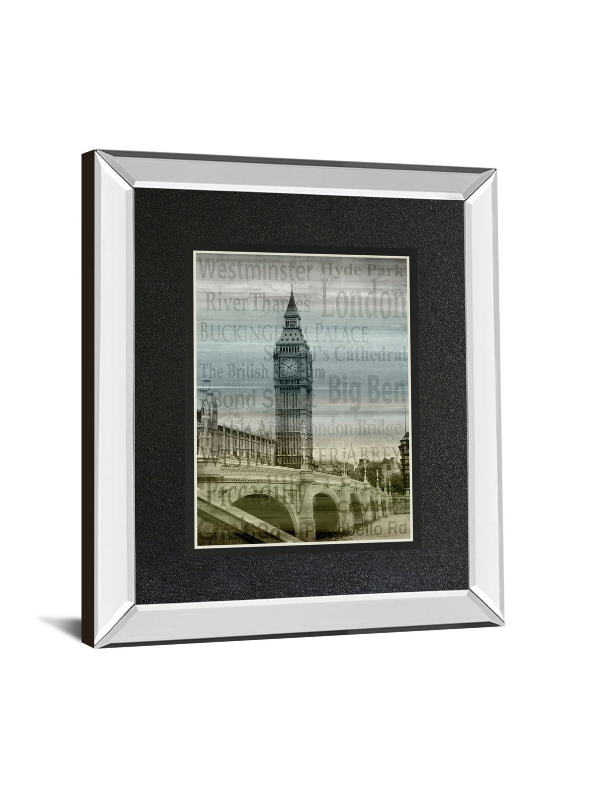 Big Ben By Alan Lambert - Mirror Framed Print Wall Art - Black