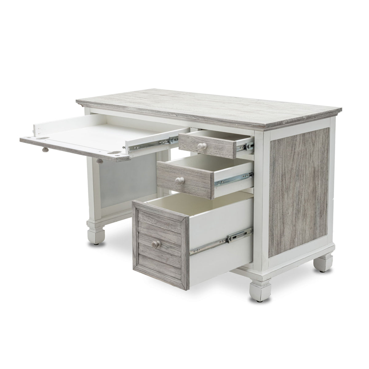 Islamorada - Desk & Chair Set - Dapple Gray / Blanc