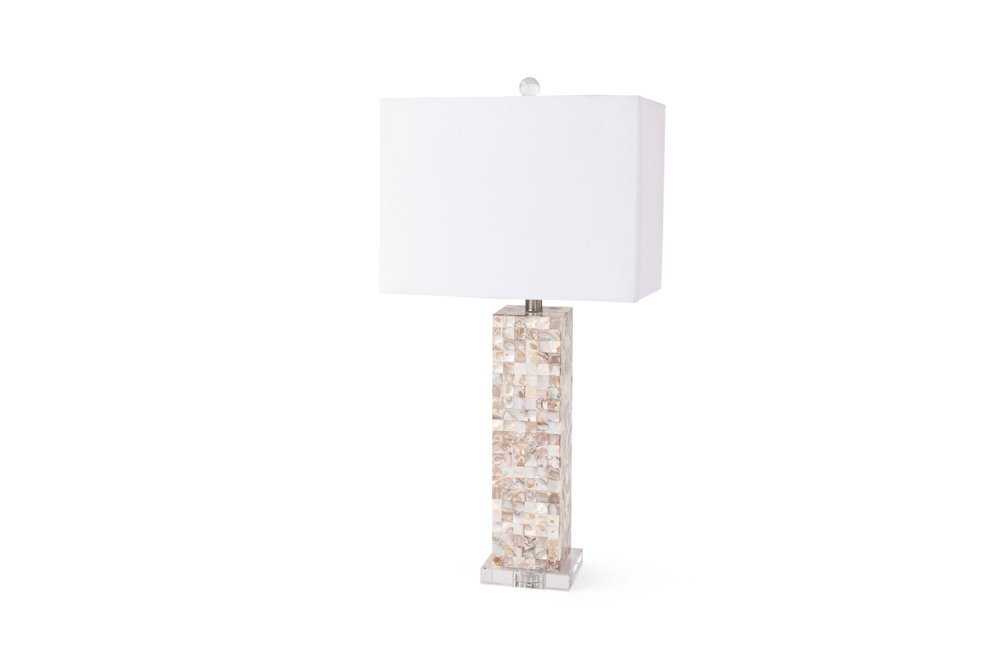 Harper - Nature Mother Of Pearl Table Lamp With Crystals (Set of 2) - Natural Shell