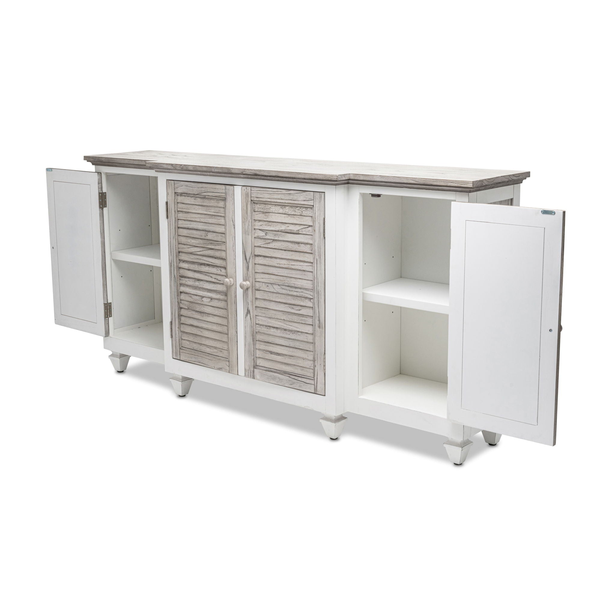 Islamorada - 4-Door Credenza - Dapple Gray / Blanc