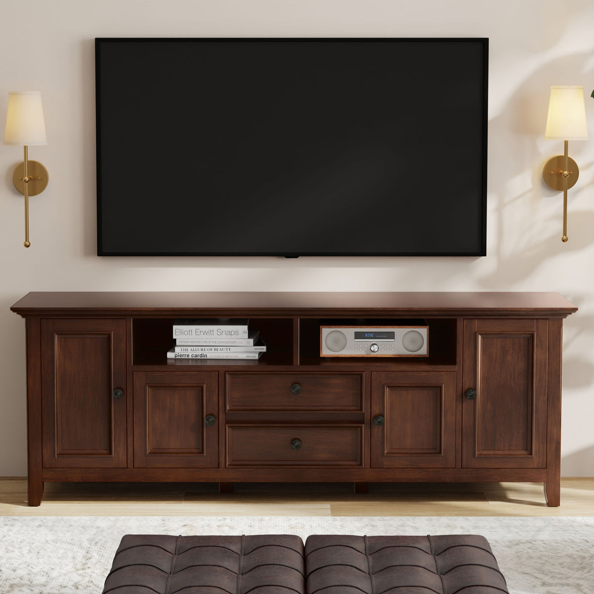 Amherst - TV Stand For TVs Up To 80" - Brown