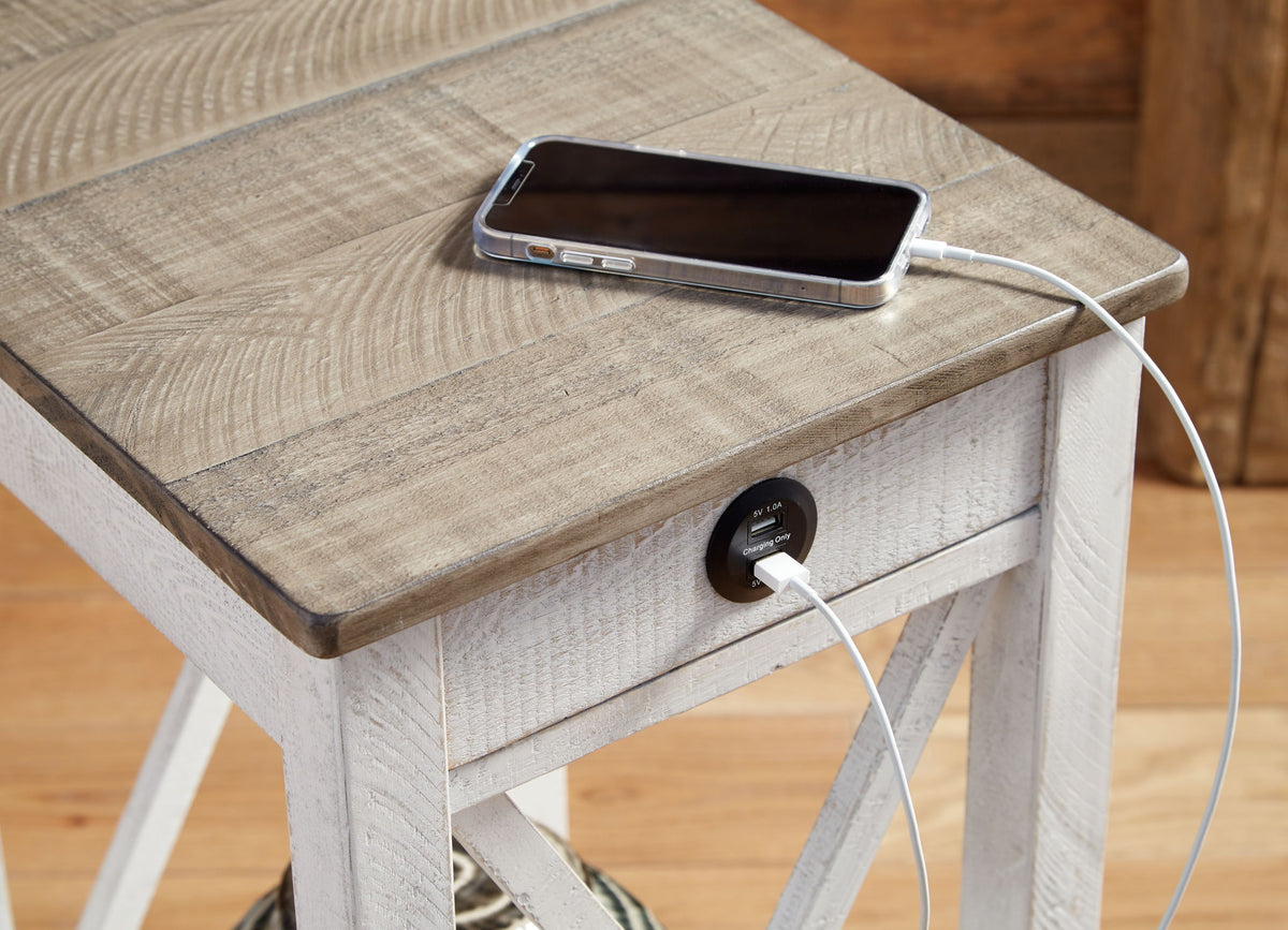 Adalane - Accent Table - White / Gray