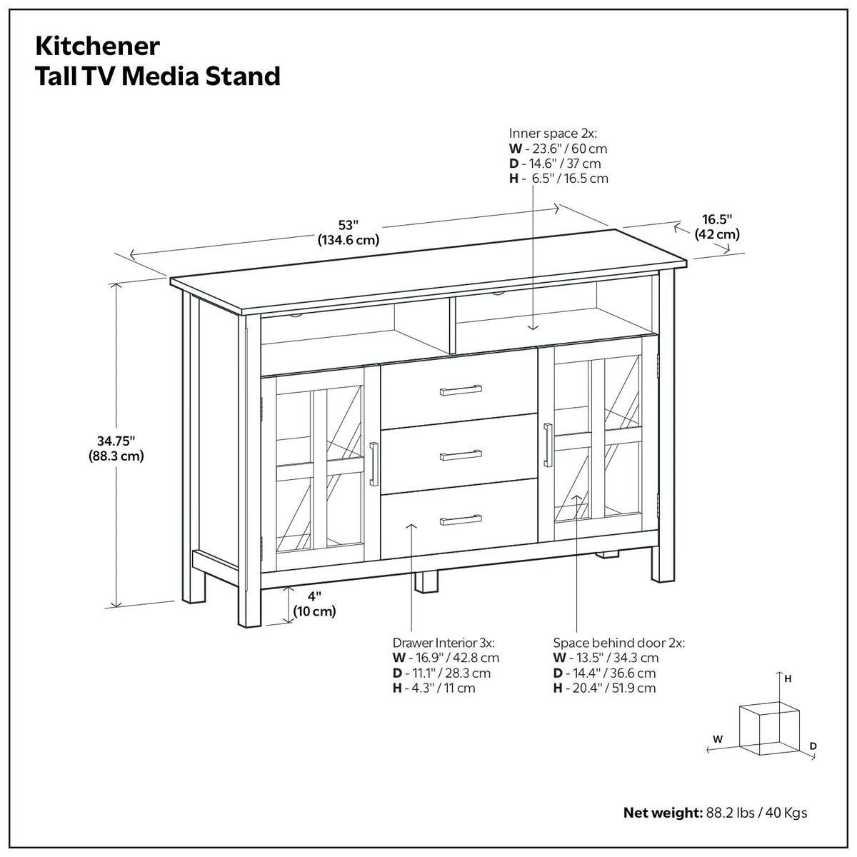 Kitchener - Handcrafted TV Media Stand
