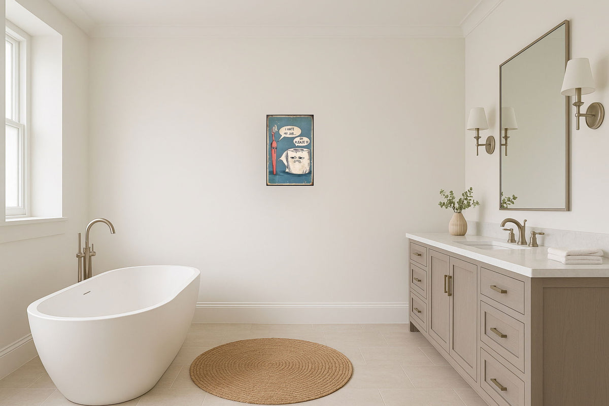 "Dirty Jobs" Canvas In Frame - Black / Blue