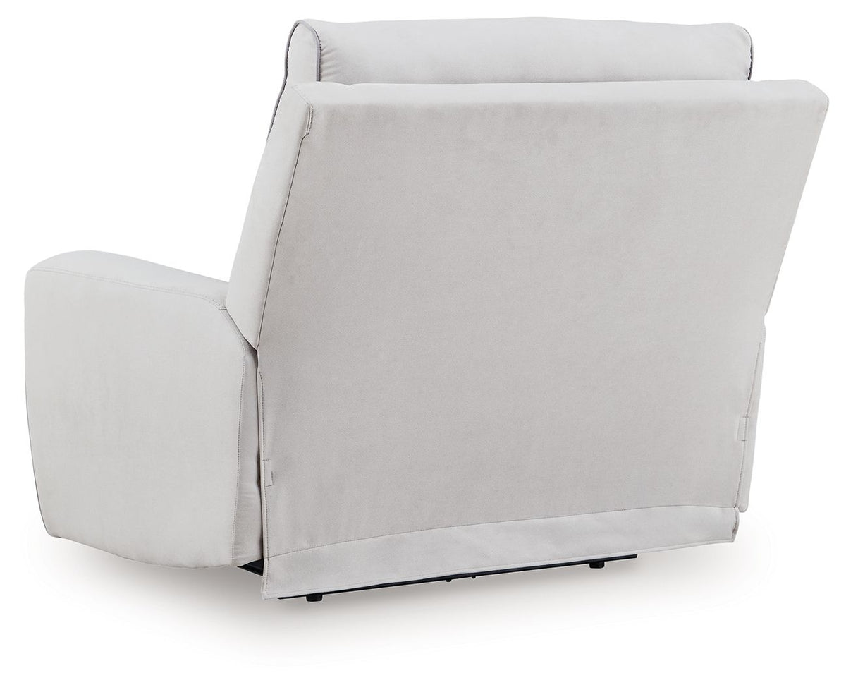 Social Pointe - Power Recliner / Adjustable Headrest - Pearl / Ash