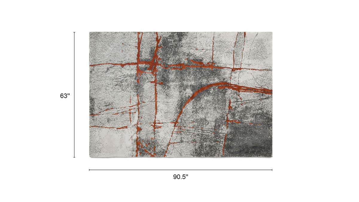 Quarry - 5' X 6.5' Abstract Area Rug - Gray