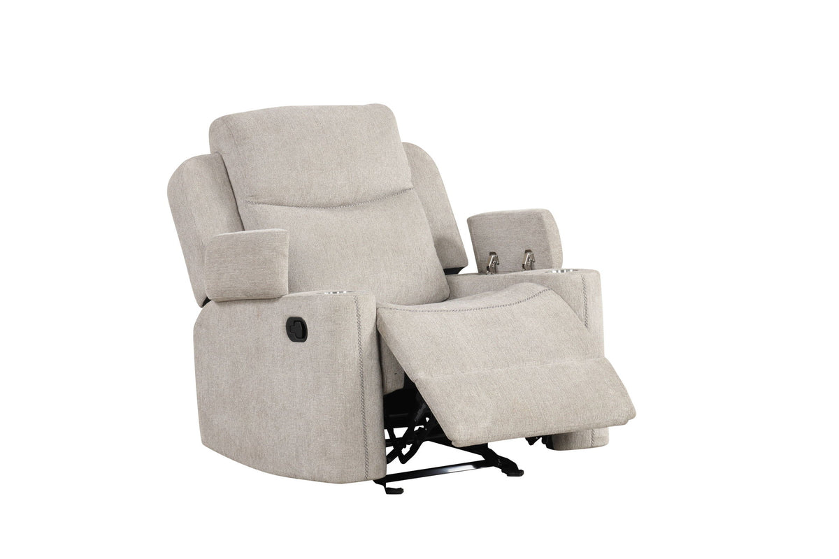Galya - Motion Glider Recliner - Light Gray