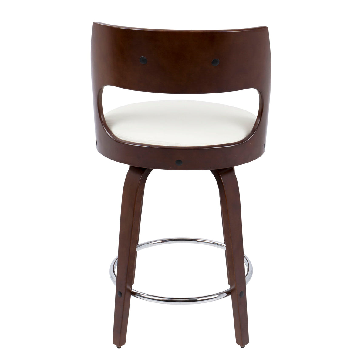 Cecina - Mid-Century Modern Fixed Height Counter Stool With Swivel And Round Footrest (Set of 2)