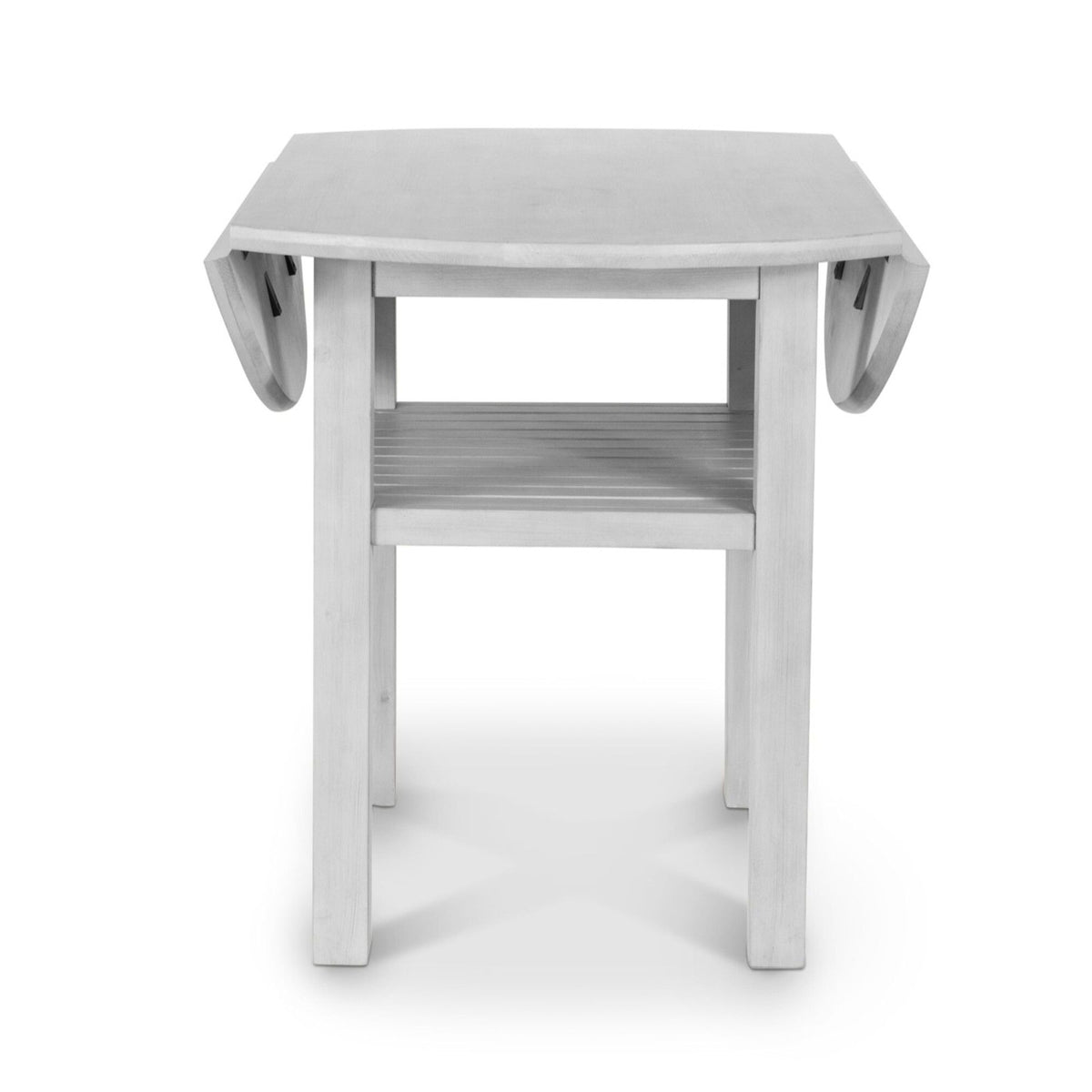 Geneva - Drop Leaf Dining Table With Shelf - Distressed White