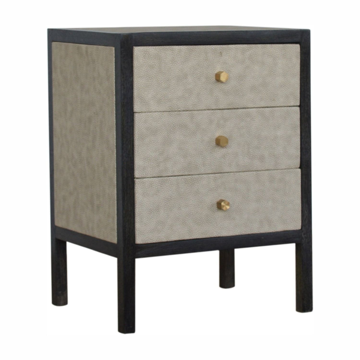 Nightstand, 3 Drawer - Black
