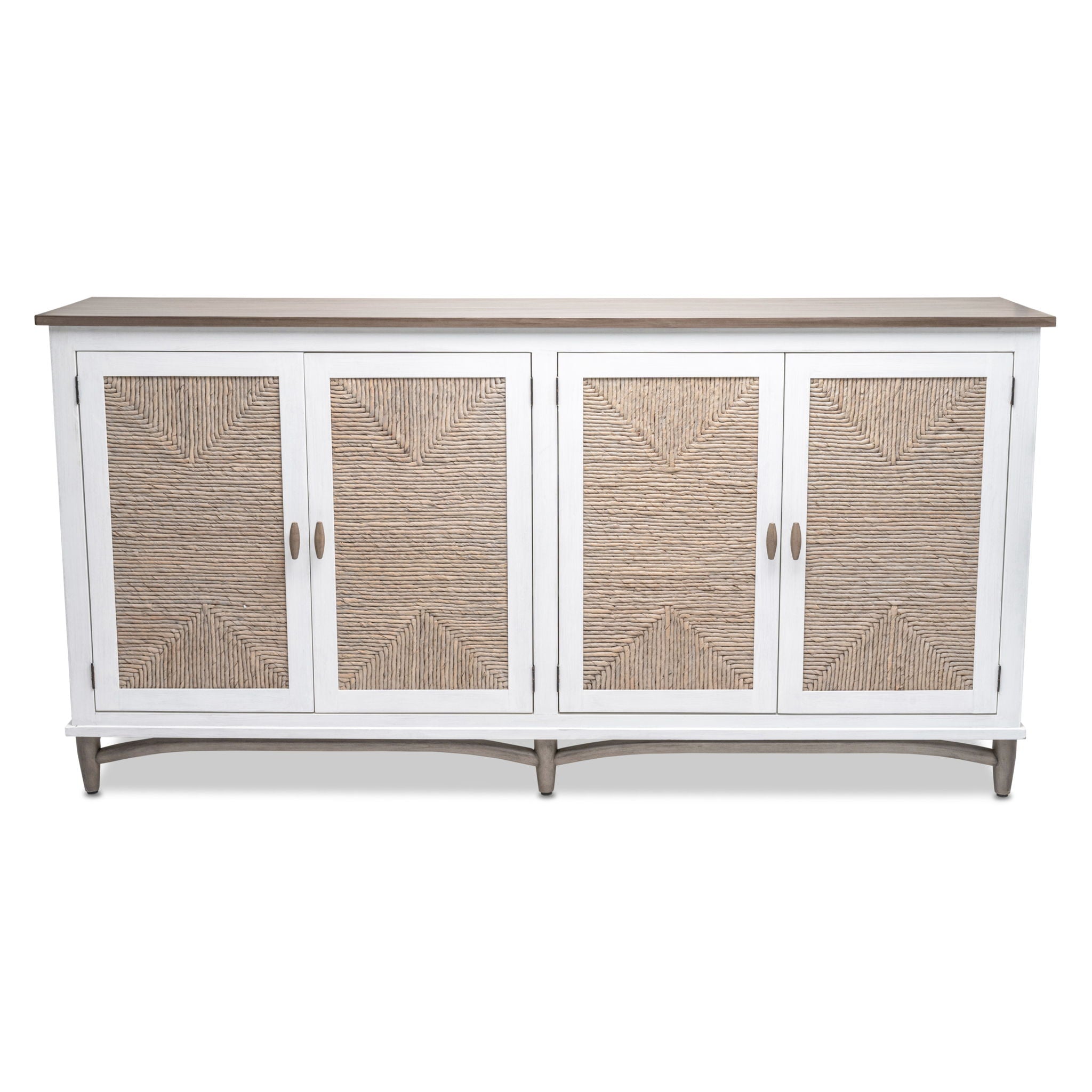 Port Royale - 4-Door Credenza - Natural / Brown / White