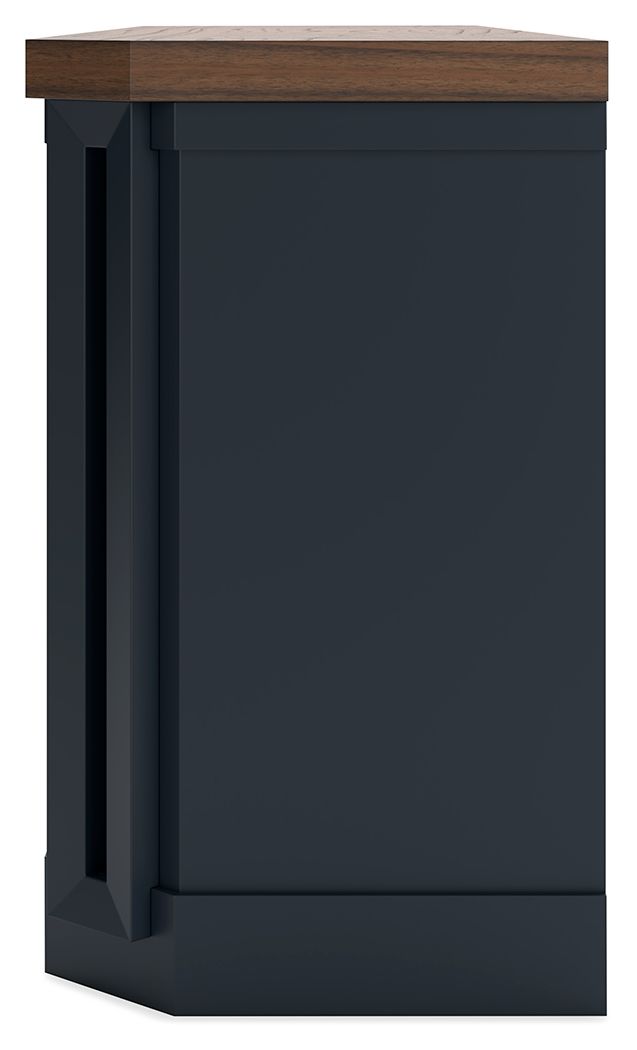 Landocken - XL TV Stand With Fireplace Option - Brown / Blue