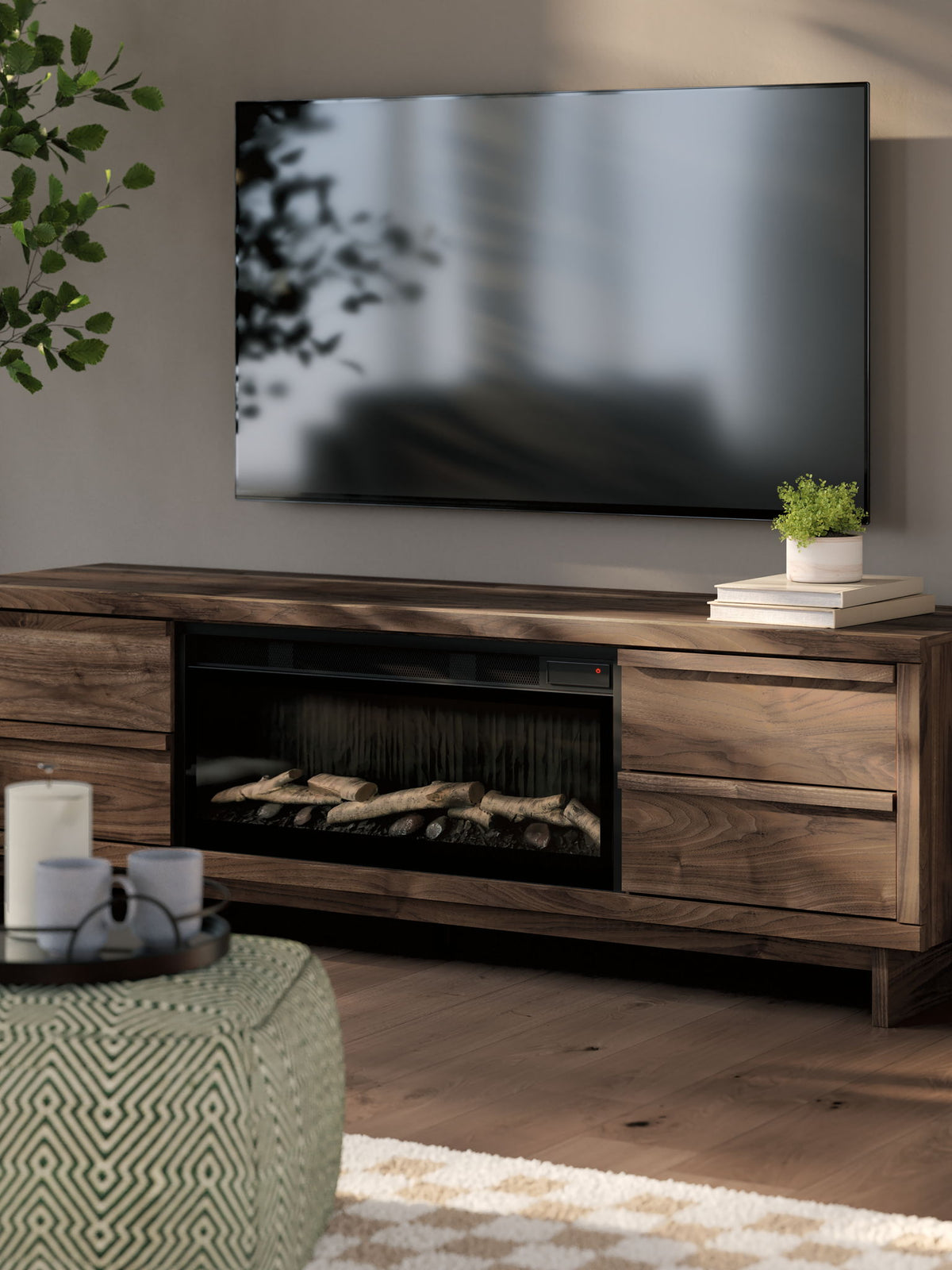 Zadilyn - TV Stand With Fireplace Option