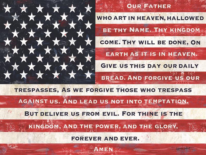 Our Father Flag By Annie Lapoint (Framed) - Red