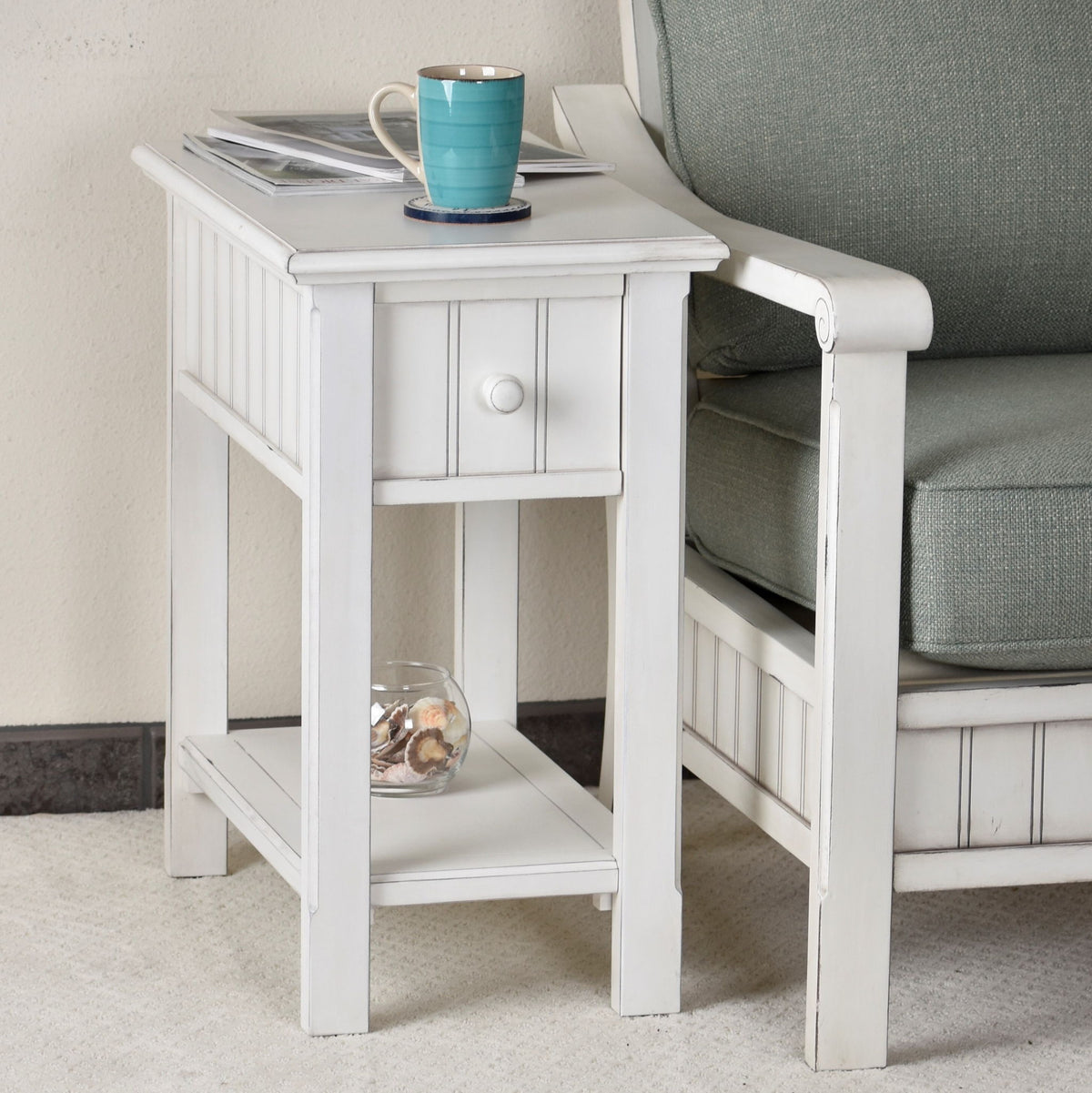 Monaco - Chairside Table - Blanc