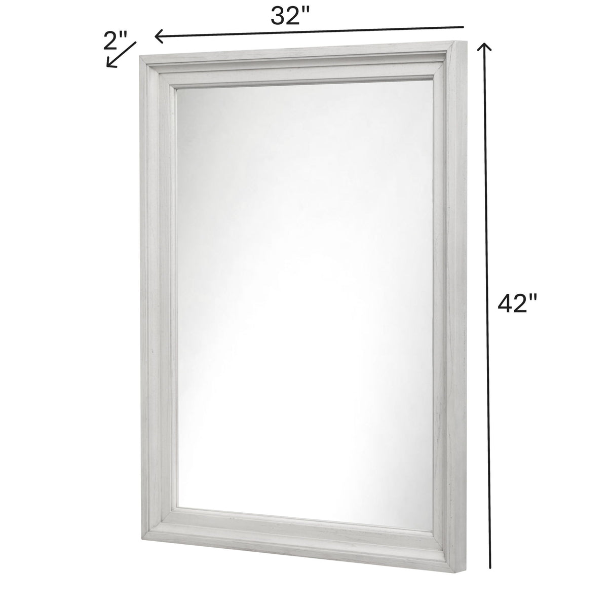 Surfside - Rectangular Dresser Mirror - Weathered White