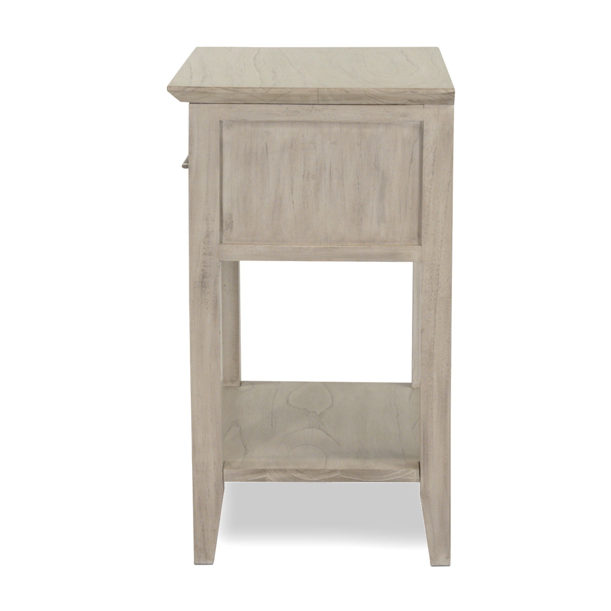 Ocean Isles - 1 Drawer Woven Nightstand With Power Strip And USB-A Port - Ocean Blue / Aged Ivory