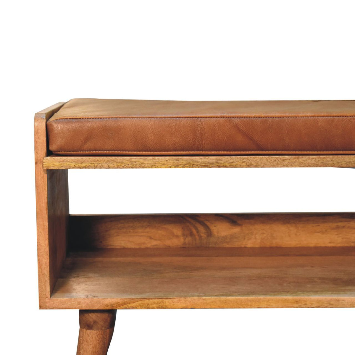 Solid Wood Bench With Upholstered Sea