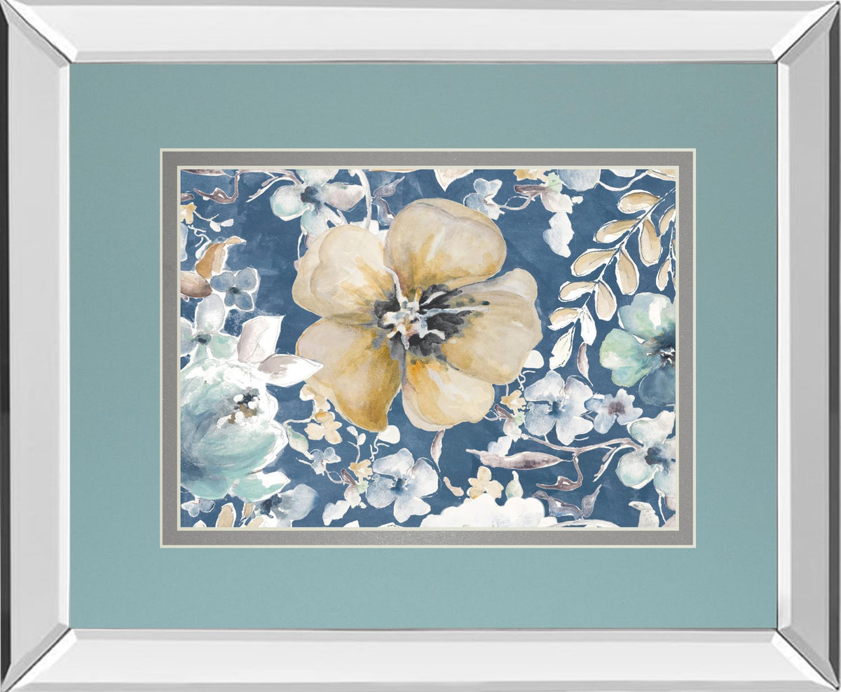 Indigo Beautiful I Mirror Framed By PatriciaPinto - Light Blue