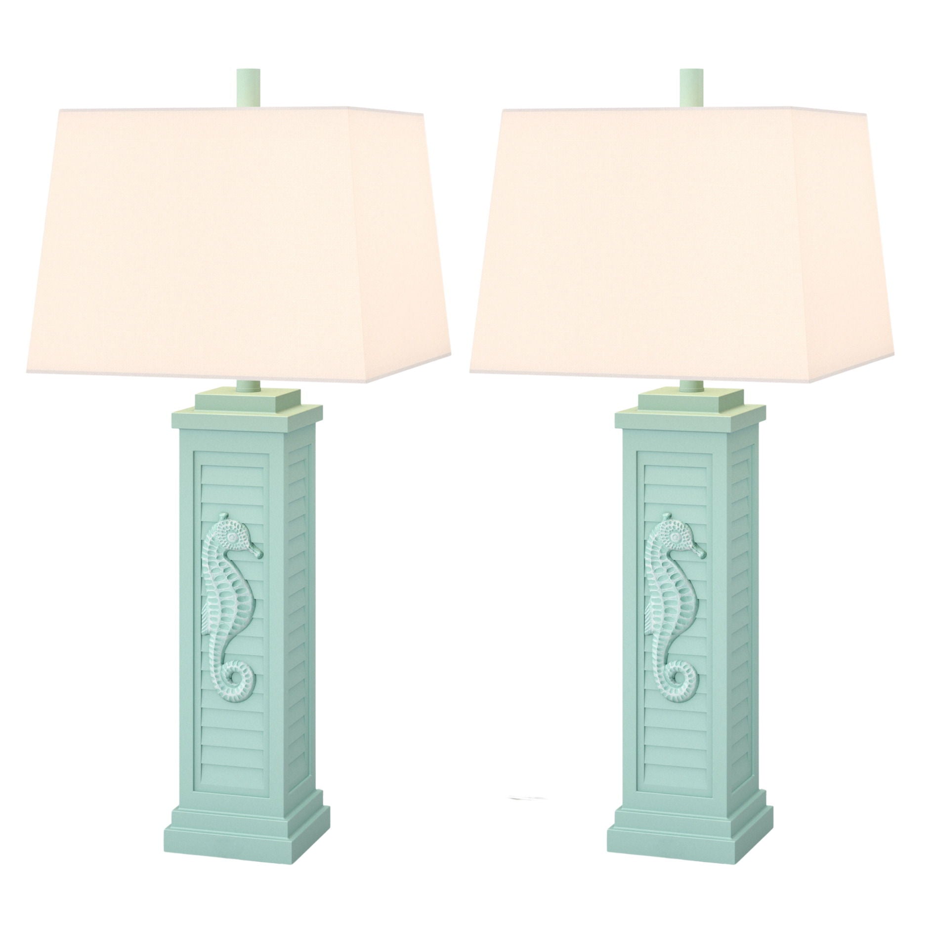 Sea Horse Shutter - Shutter Lamp With USB (Set of 2)