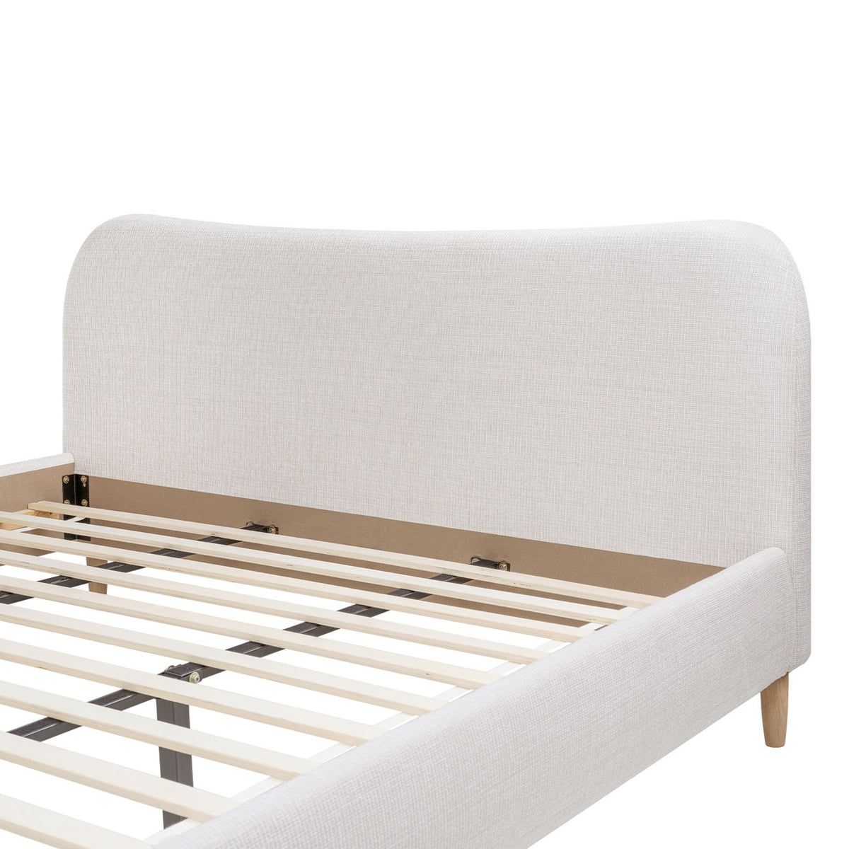 Roman - Curved Headboard Upholstered Platform Bed
