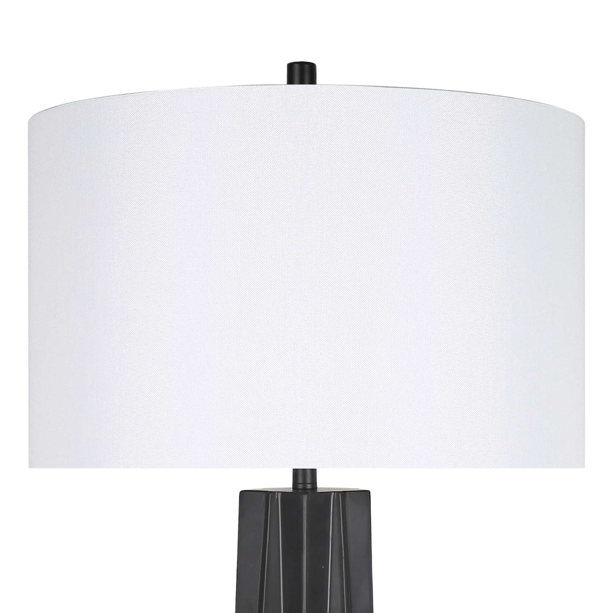 "Obsidian Glow" Metal Table Lamp (Set of 2) - Matte Black