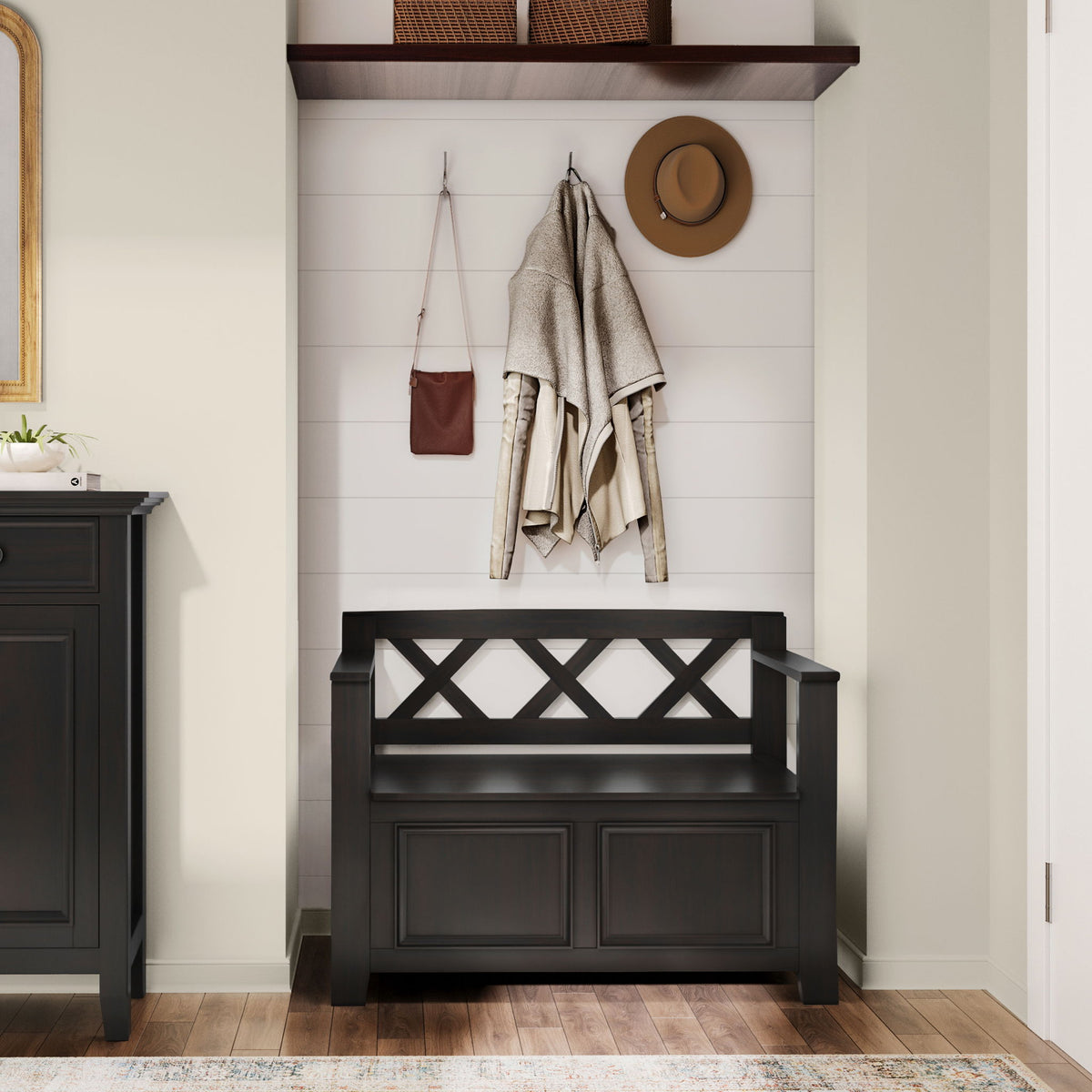 Amherst - Small Transitional Entryway Storage Bench