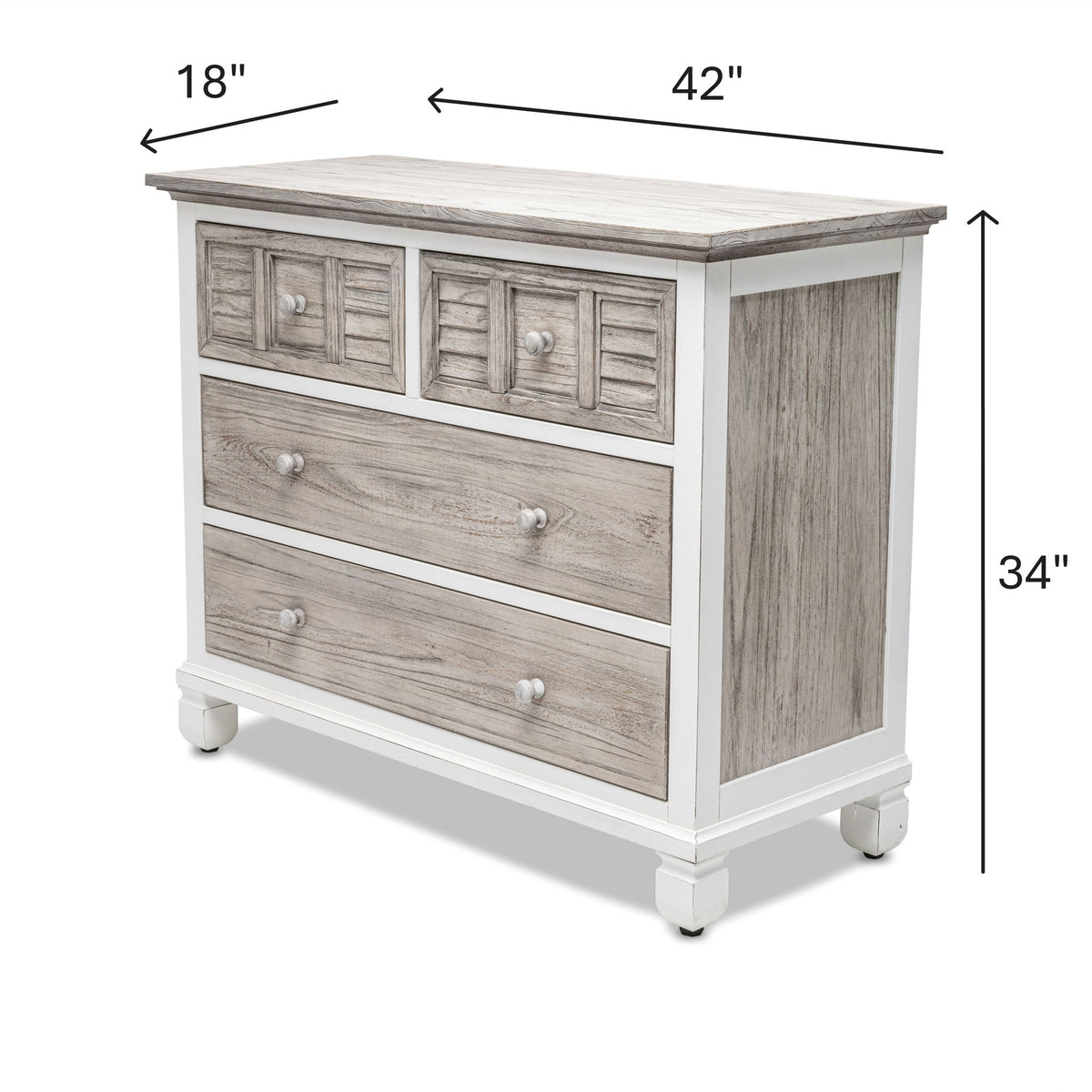Islamorada - 4 Drawer Chest - Dapple Gray / Blanc