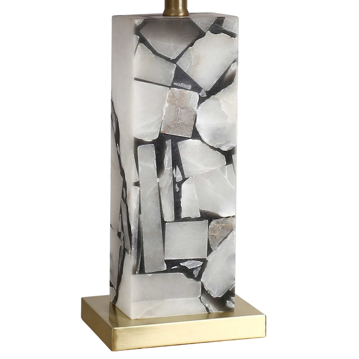 "Alabaster Mosaic" Alabaster Table Lamp (Set of 2) - Alabaster / Soft Gold