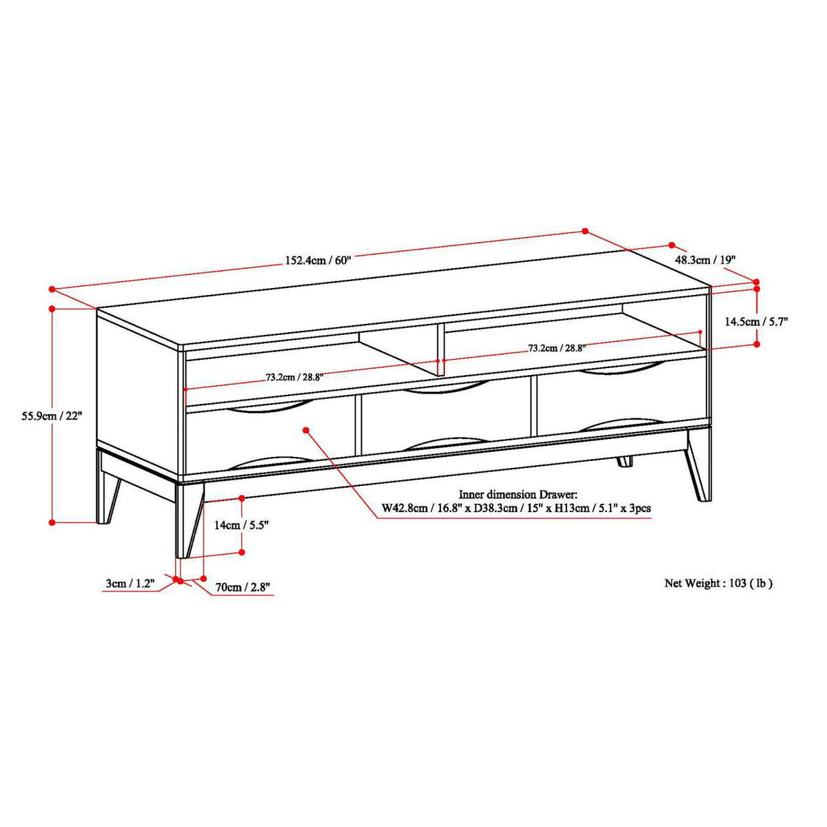 Harper - Handcrafted TV Media Stand