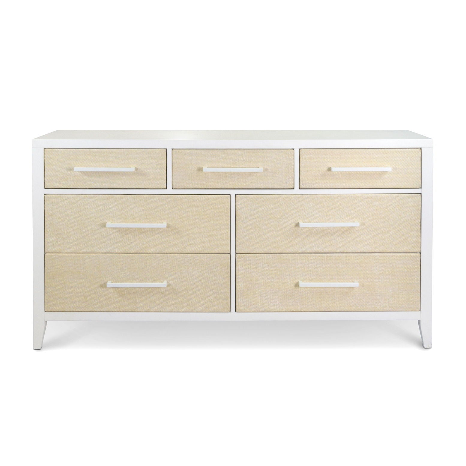 Miramar - 7 Drawer Woven Dresser - Sand / Stark White