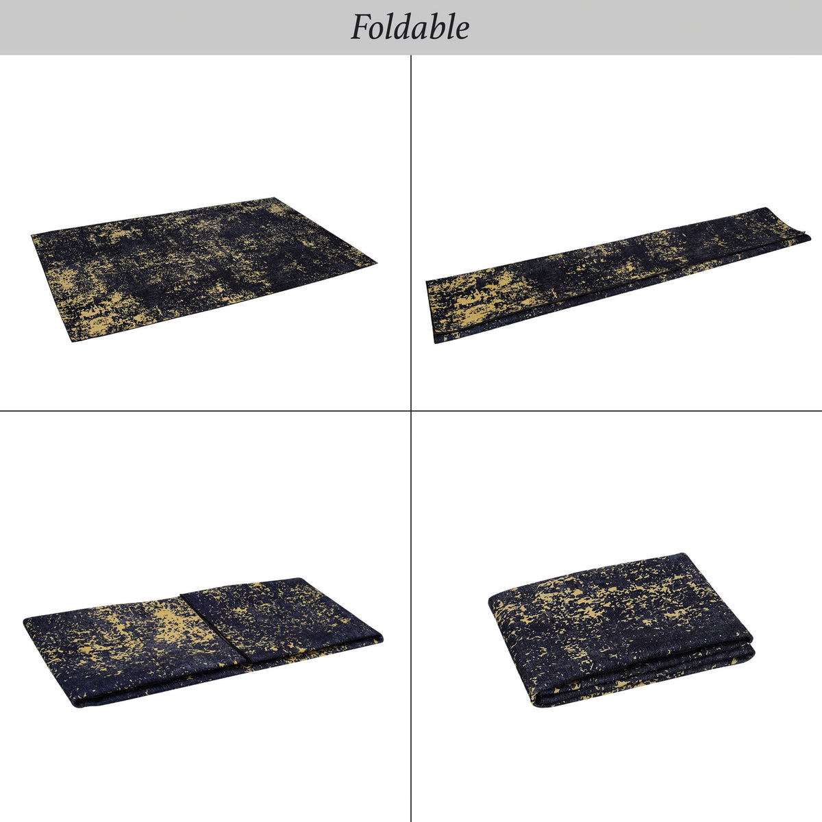 Maval - 8' X 10' Washable Area Rug - Black / Gold