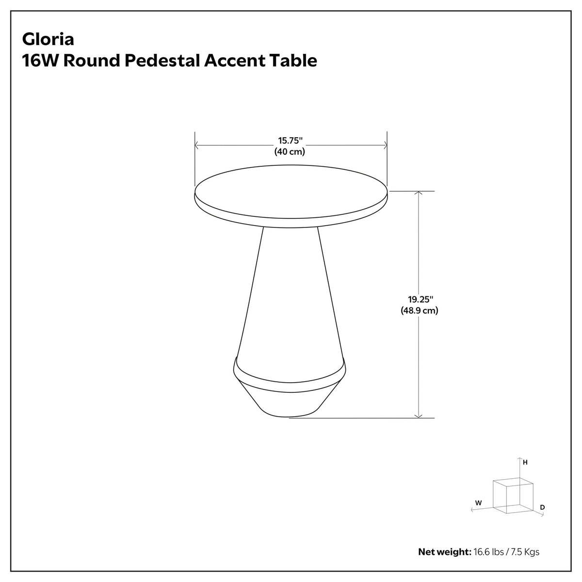 Gloria - Cast Aluminum Side Table - Black
