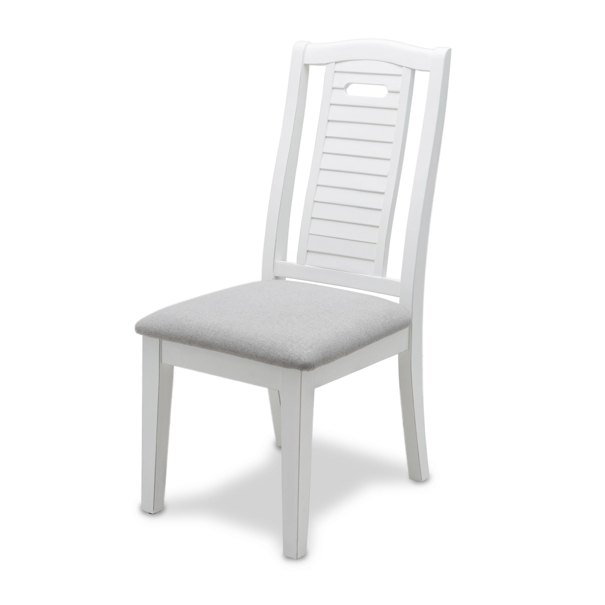 Islamorada - Shutter Back Upholstered Dining Chair (Set of 2) - Blanc / Dapple Gray